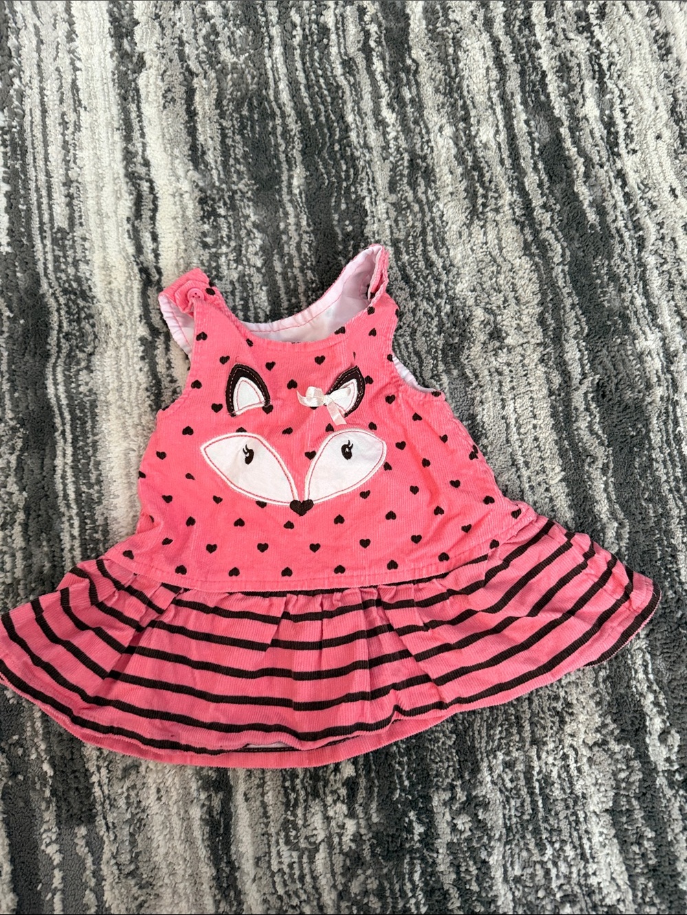 Pink Fox Tank Dress with Heart Details